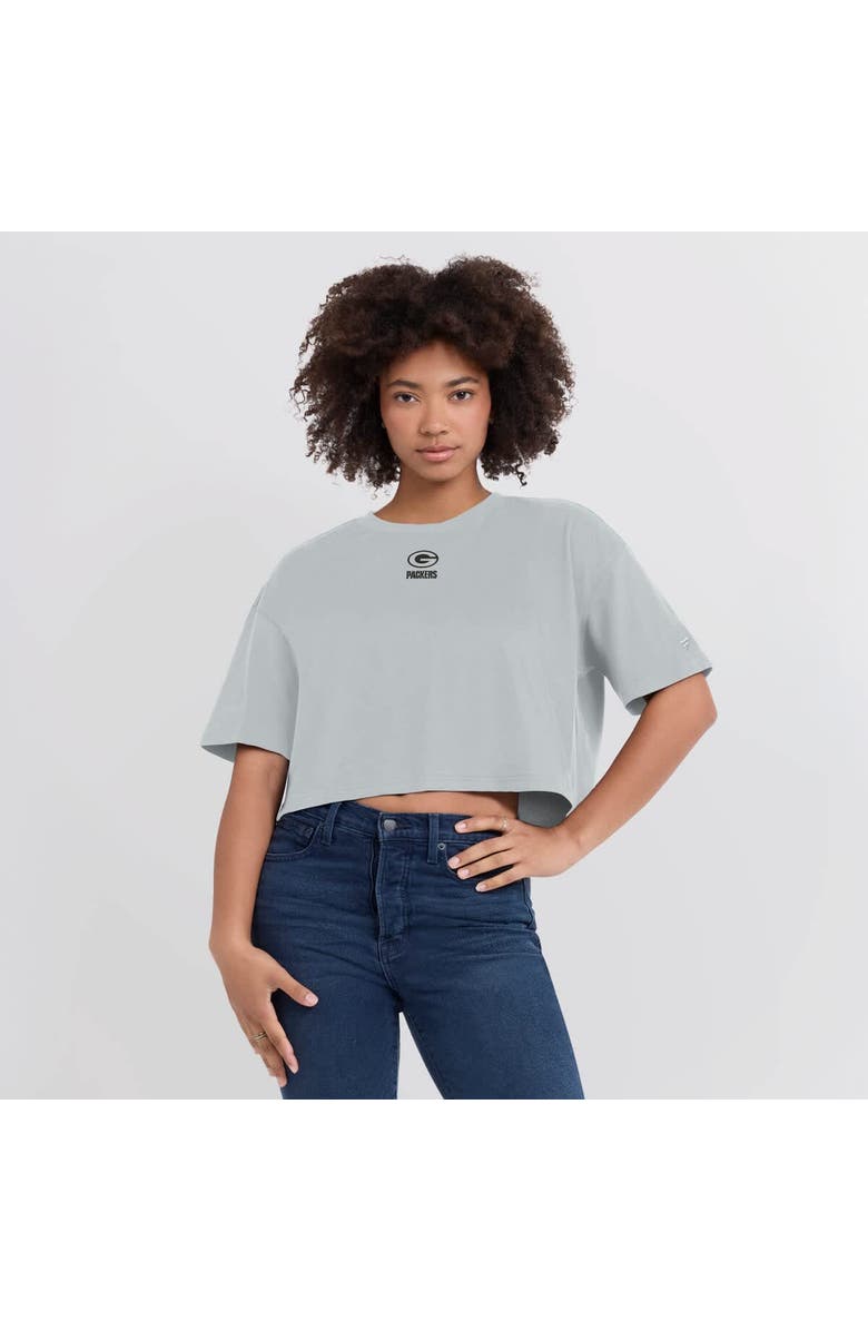 Fanatics Signature Women's Fanatics Gray Green Bay Packers Elements Super Soft Boxy Cropped T-Shirt, Alternate, color, Gray