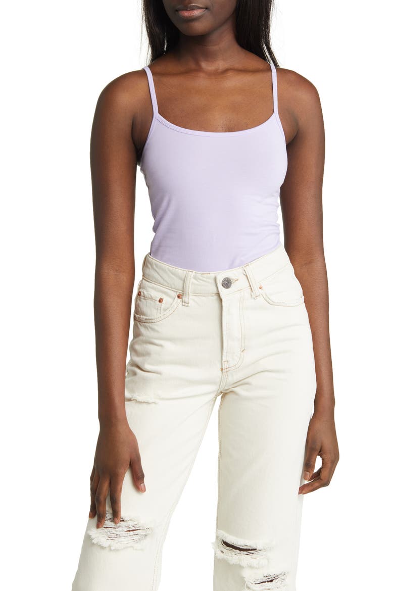 Stretch Jersey Camisole, Main, color, PURPLE SPRAY