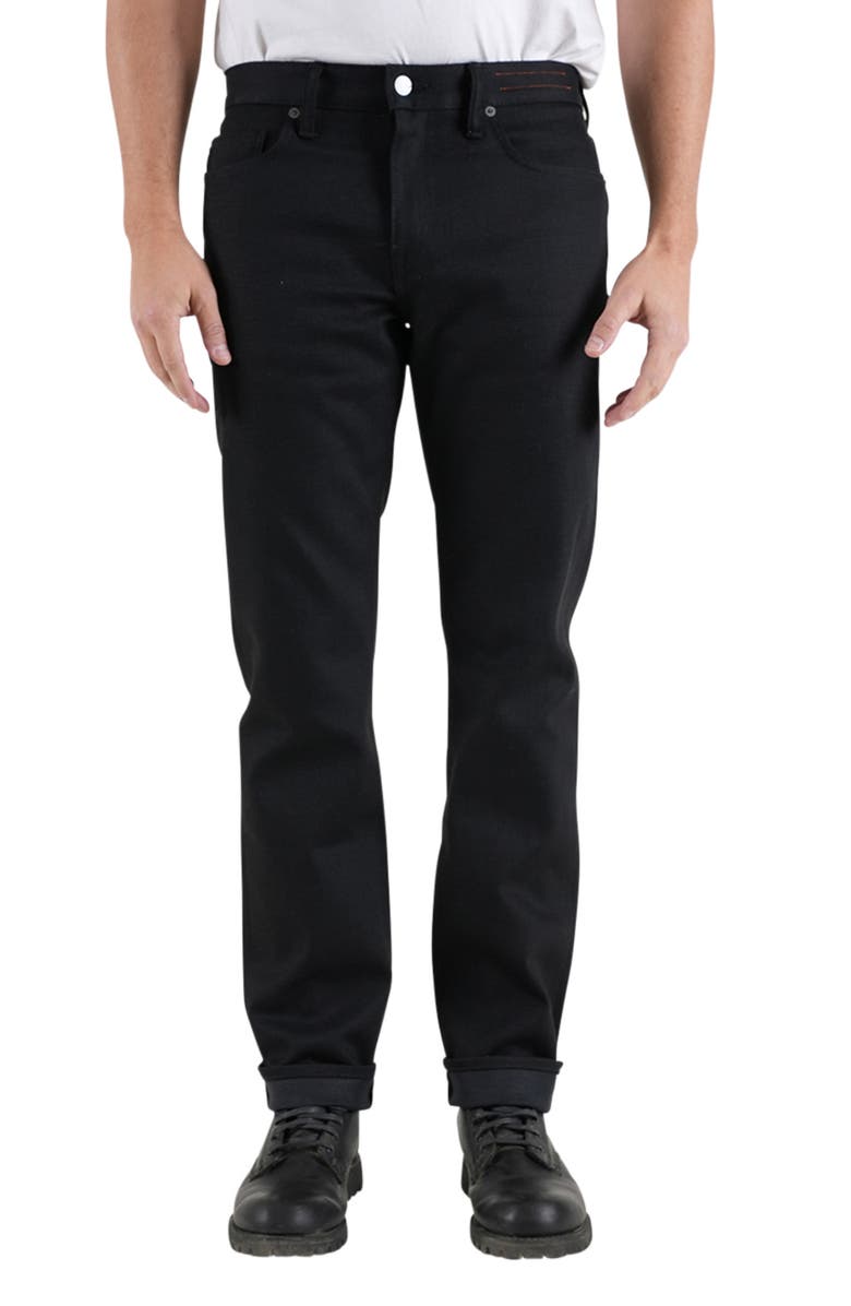 HIROSHI KATO The Hammer Straight Leg 14-Ounce Stretch Selvedge Jeans, Main, color, Black Raw