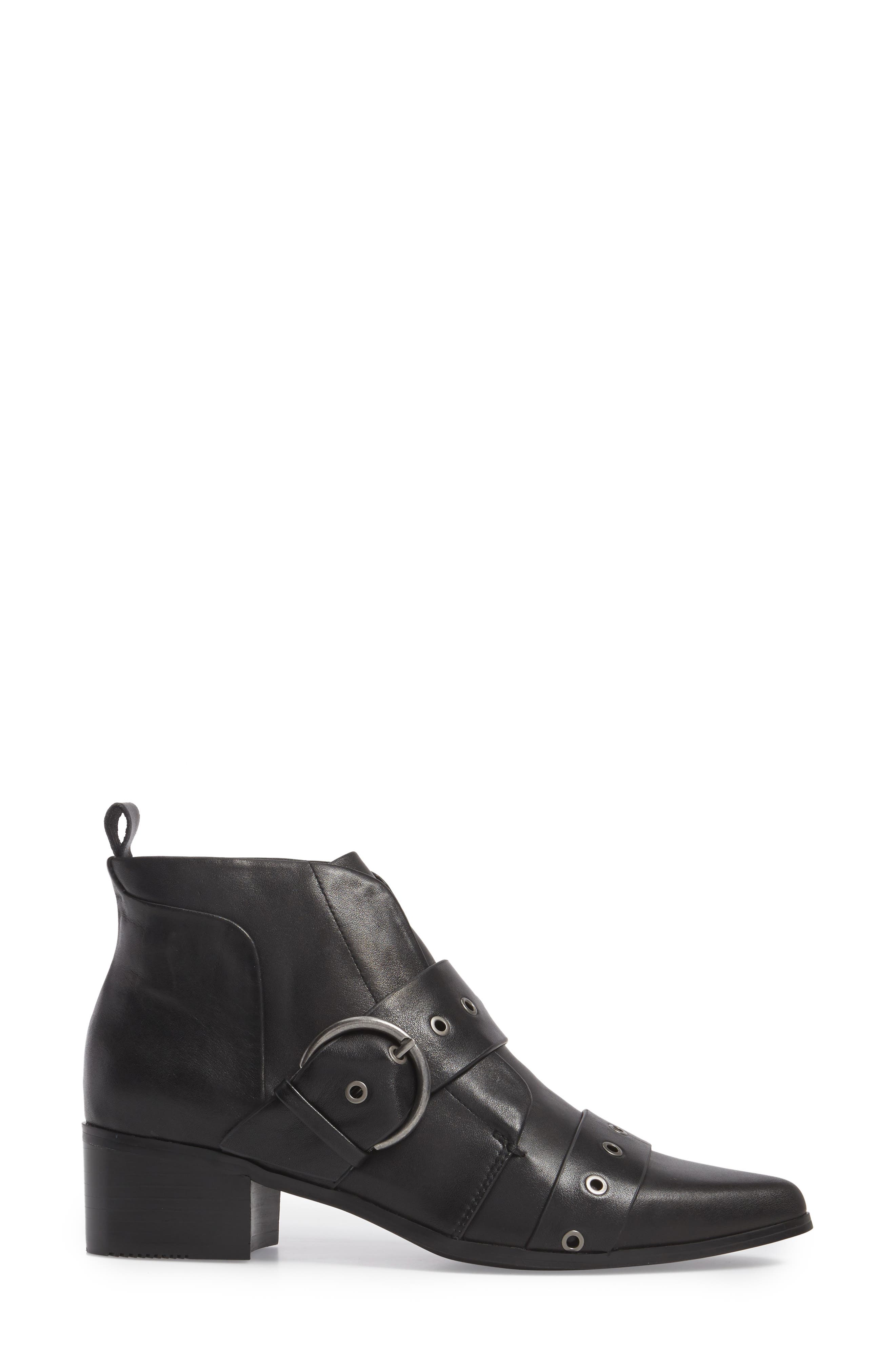 Grey City Buckle Strap Bootie, Alternate, color, 