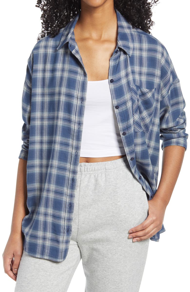 BP. Plaid Flannel Shirt, Main, color, 