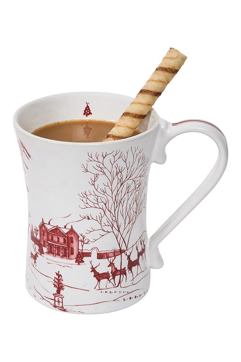Country Estate Winter Frolic Mug, Alternate, color, RUBY