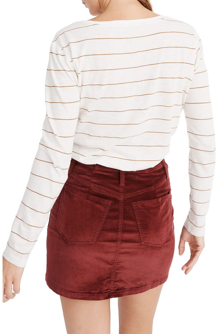 Stripe Whisper Cotton Long Sleeve Tee, Alternate, color, DARK TOBACCO ROTI STRIPE