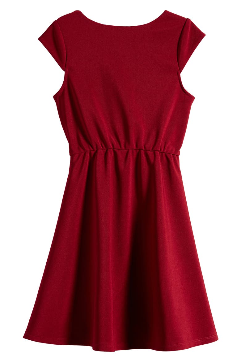 Kids' Mesh Insert Skater Dress, Alternate, color, RED