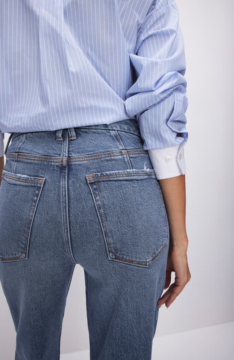 Good American Good '90s High Waist Straight Leg Jeans, Alternate, color,
