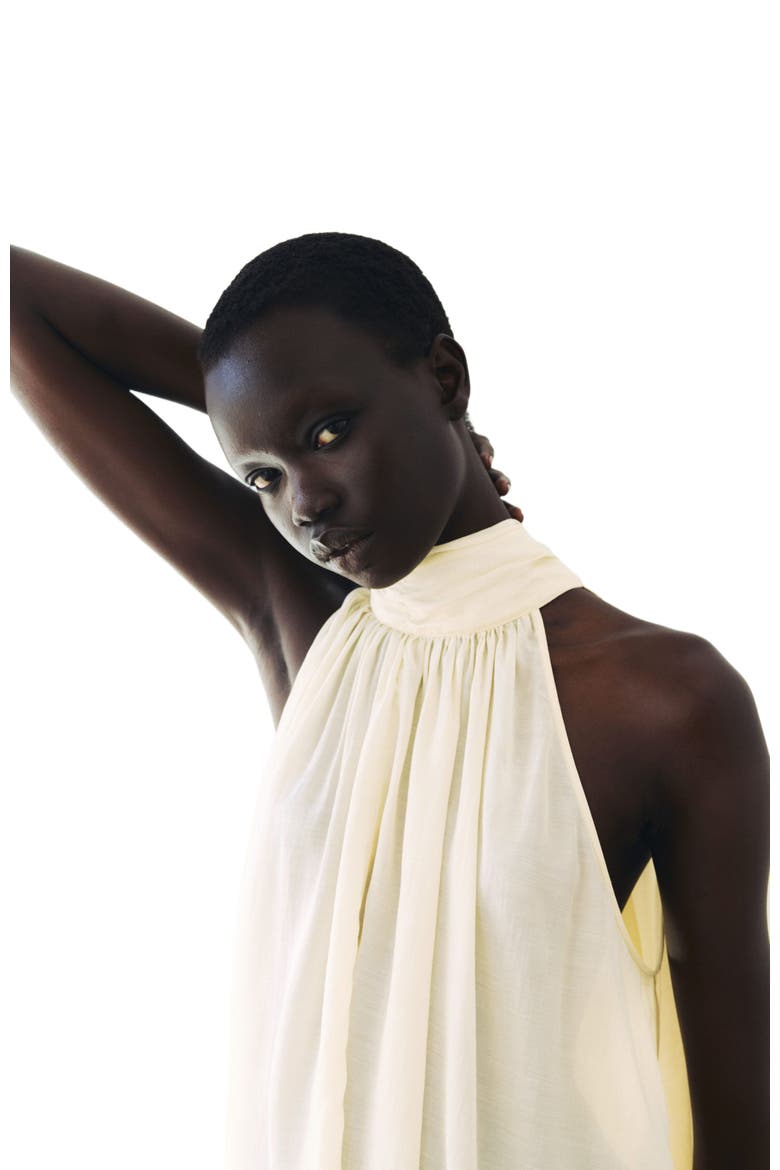 Sleeveless Cupro-blend Top, Alternate, color, Pale yellow