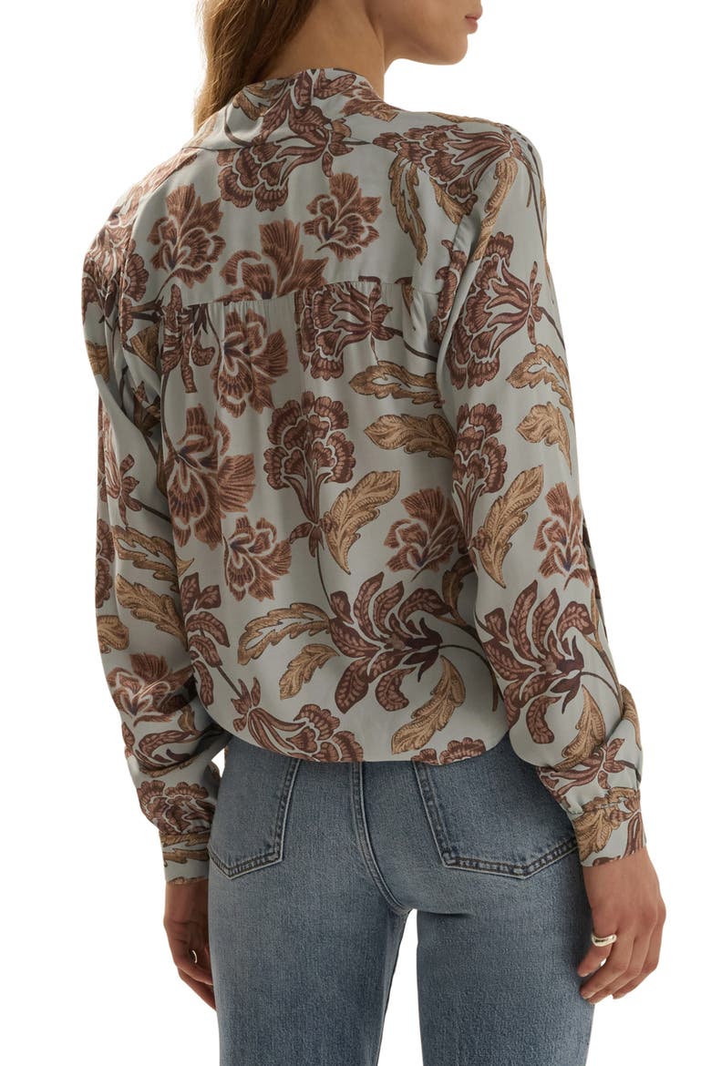 The Simone Tie Neck Top, Alternate, color, SKY PAISLEY FLORAL