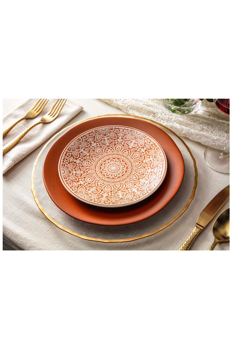 Heirloom Set of 4 Ceramic Salad Plates, Alternate, color, TERRACOTTA