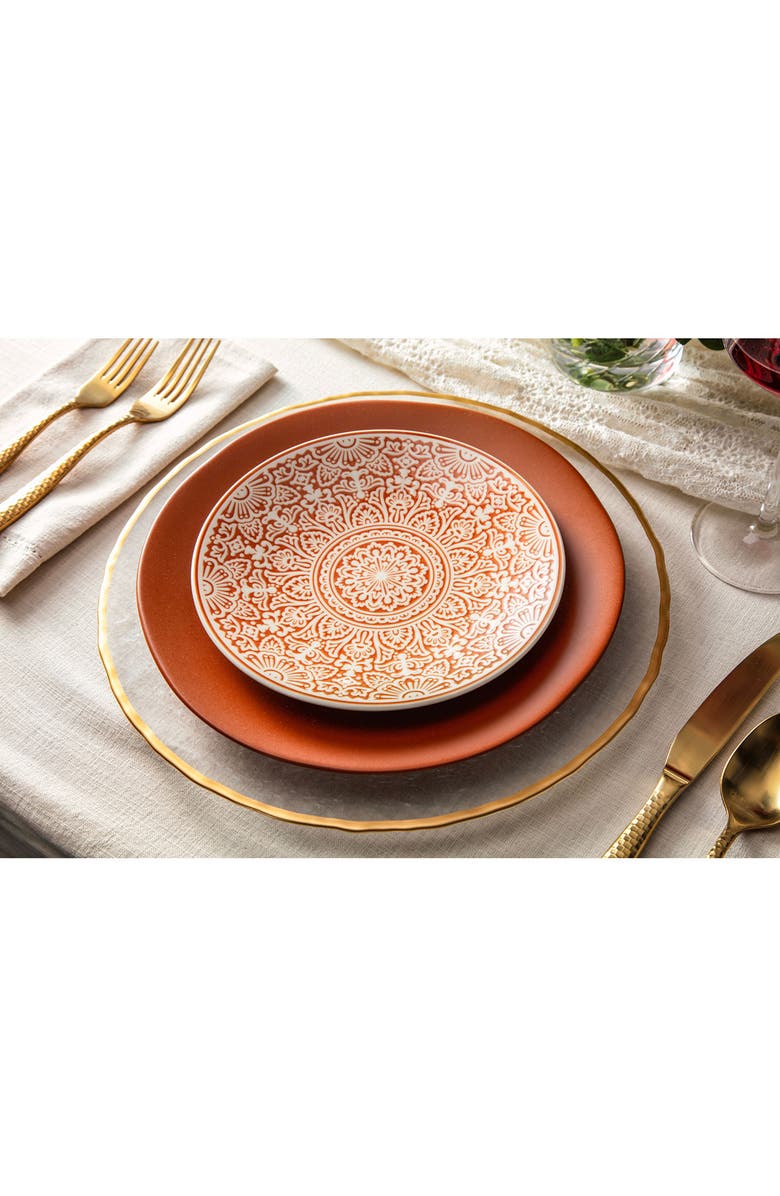 Fortessa Heirloom Set of 4 Ceramic Salad Plates, Alternate, color, Terracotta