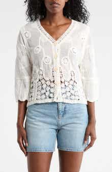Forgotten Grace Mixed Media Button-Up Shirt