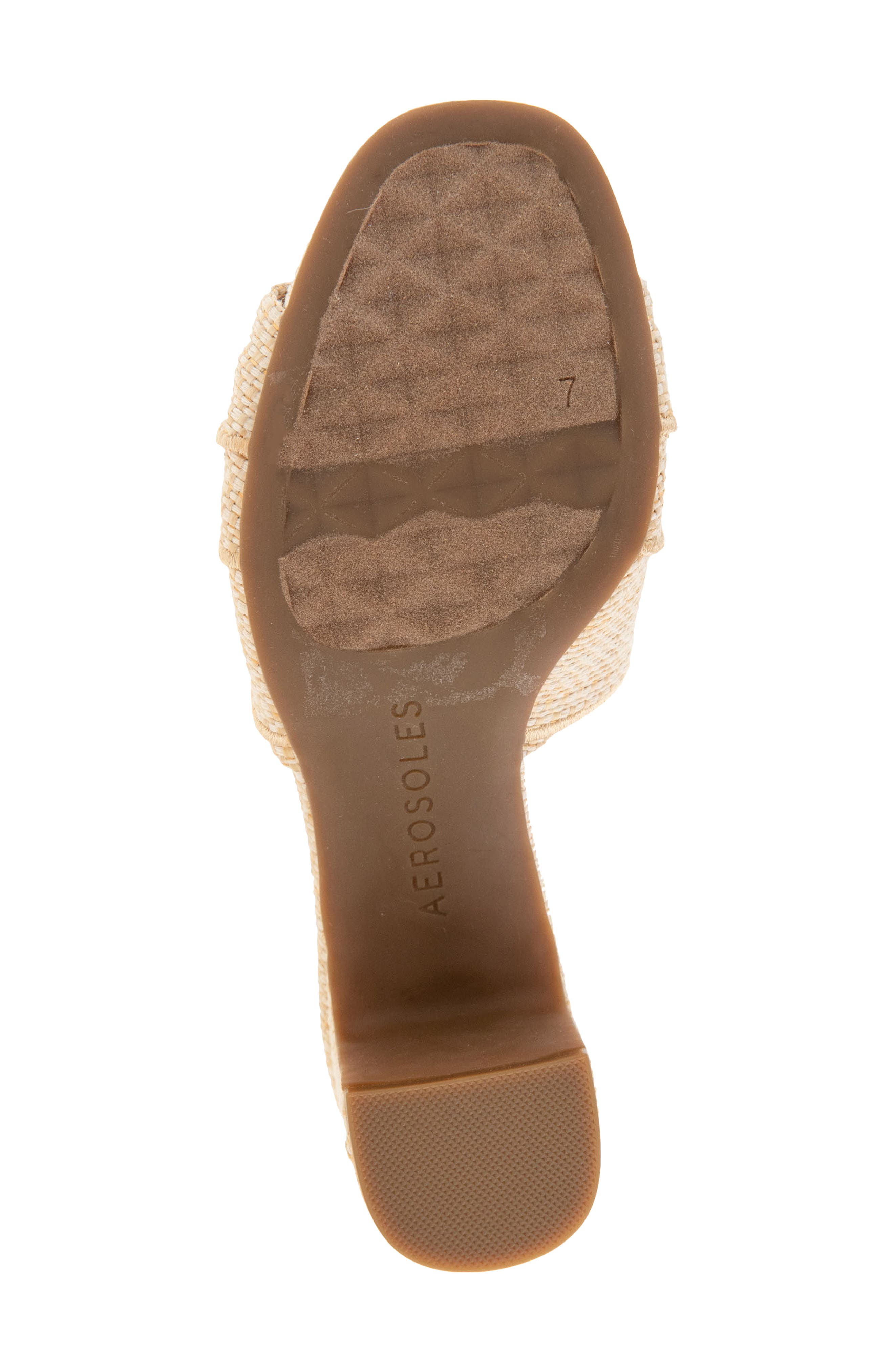Aerosoles Gabrielle Ruffe Slide Sandal, Alternate, color, Natural Raffia