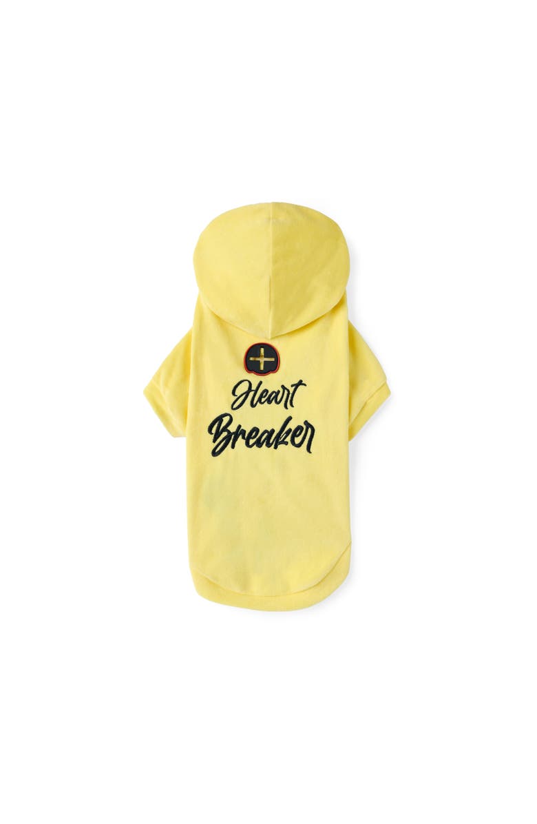 Moshiqa Heart Breaker Dog Hoodie, Alternate, color, Yellow