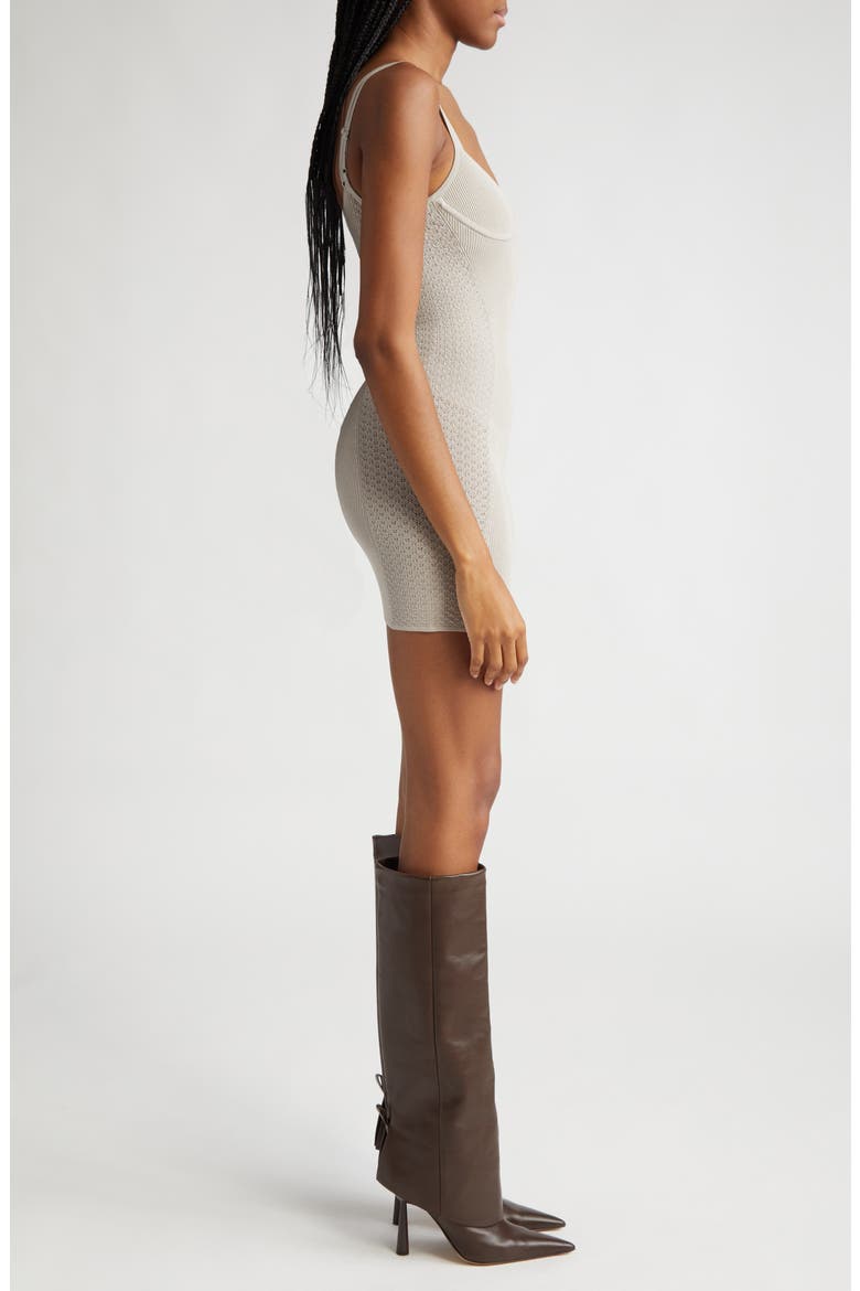 Serpent Lace Rib Body-Con Minidress, Alternate, color, ALLOY