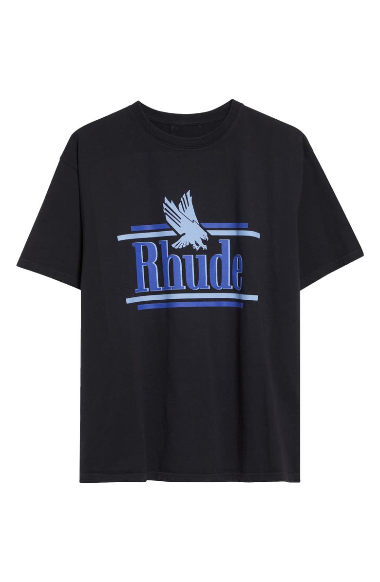 Rhude Rossa Graphic T-Shirt, Main, color, Vintage Black / Blue