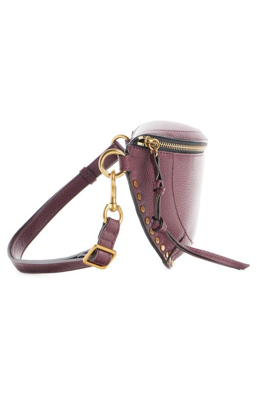 Isabel Marant Skano Stud Leather Convertible Belt Bag In Burgundy