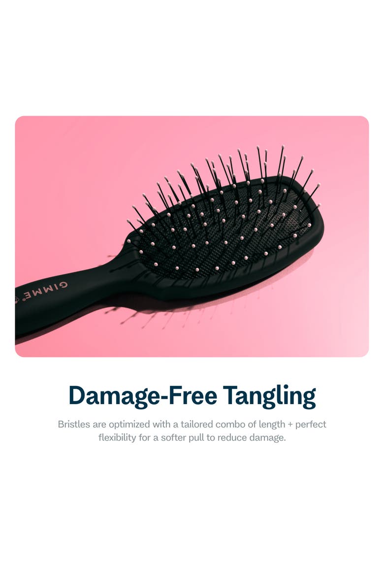 Mini Travel Detangler Brush with Anti-Static, Heat-Resistant & Flexible Nylon Bristle, Alternate, color, Black