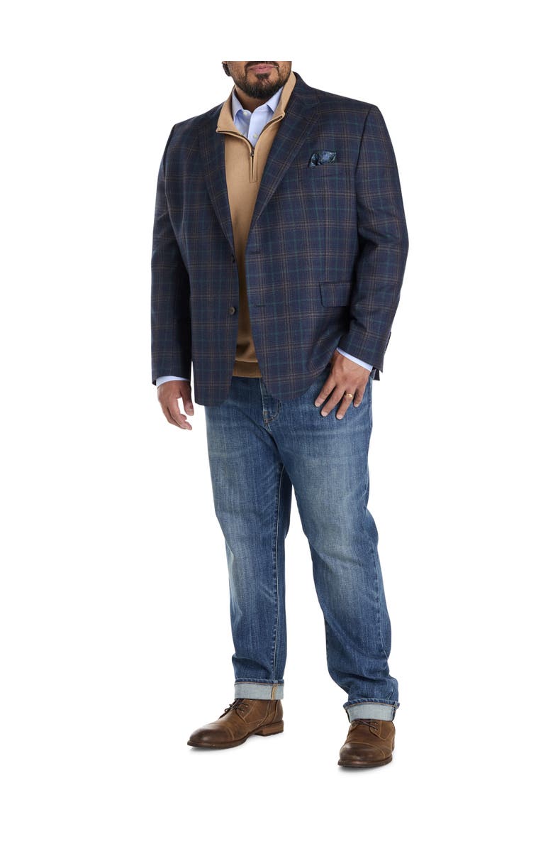 Tallia Big & Tall Multi Plaid Sport Coat, Alternate, color, Navy