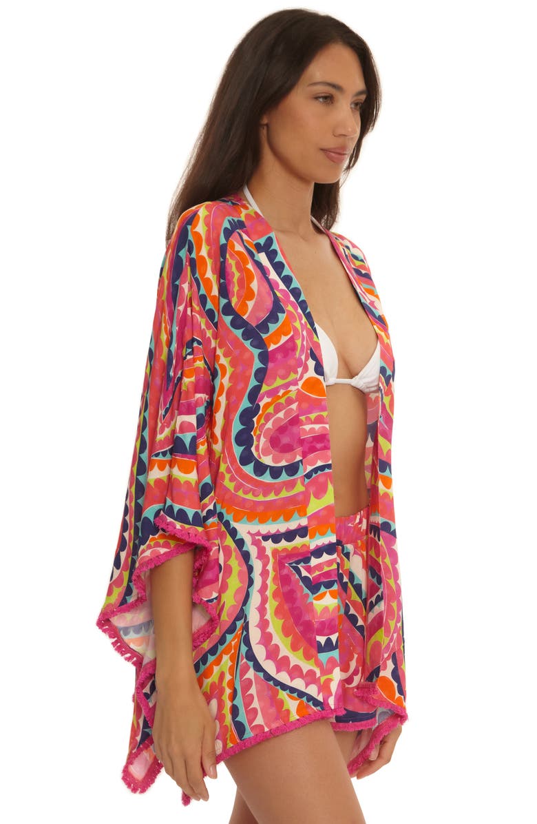 Trina Turk Aphrodite Cover-Up Shorts, Alternate, color, Pink Multi