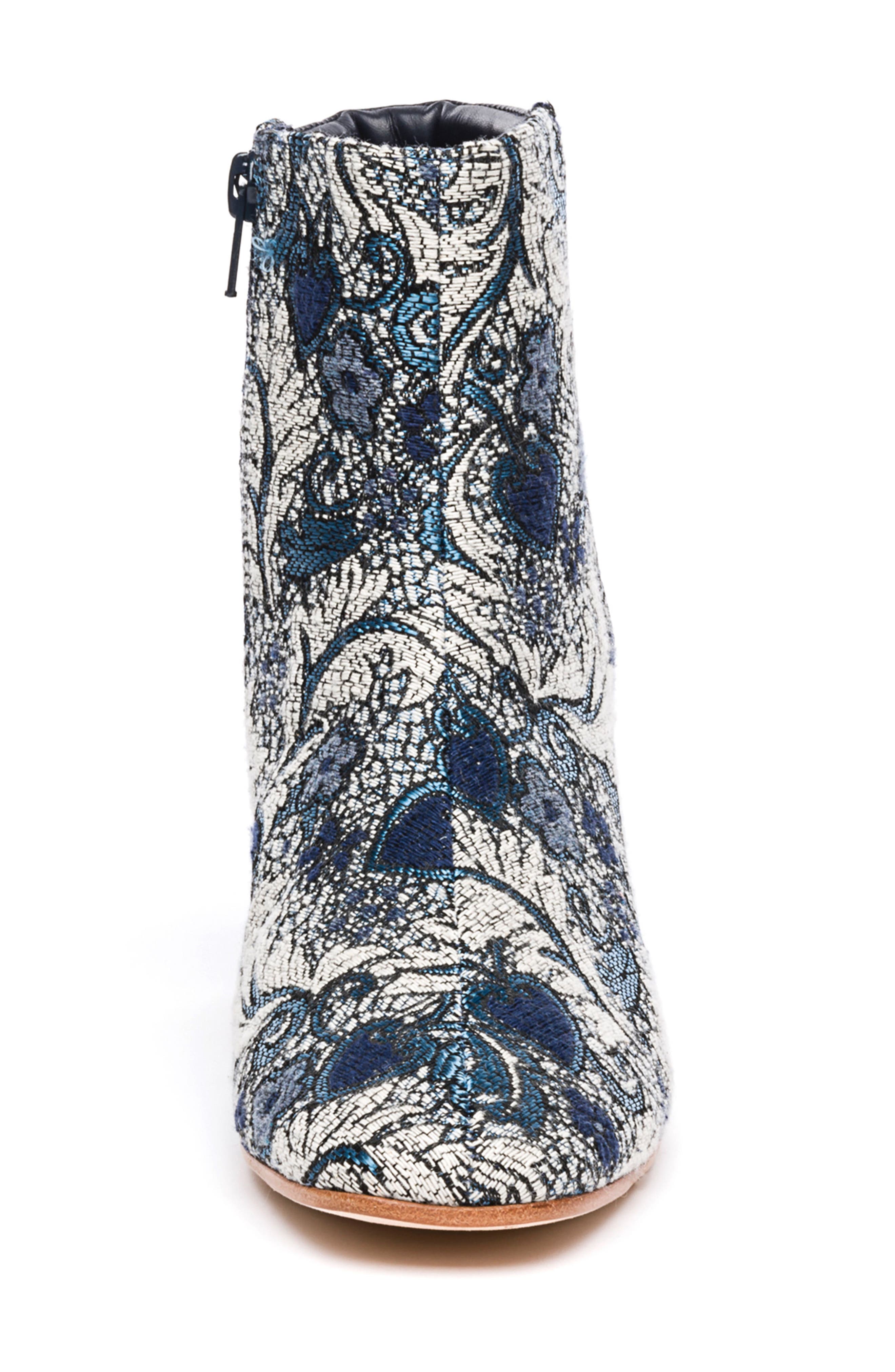 Bernardo Izzy Bootie, Alternate, color, BLUE JACQUARD FABRIC