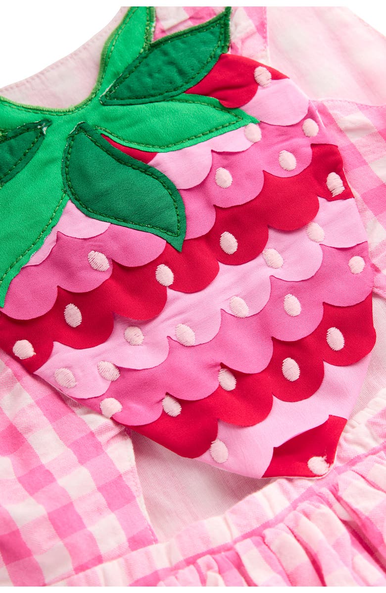 Mini Boden Kids' Zadie Back Appliqué Cotton Seersucker Sundress, Alternate, color,