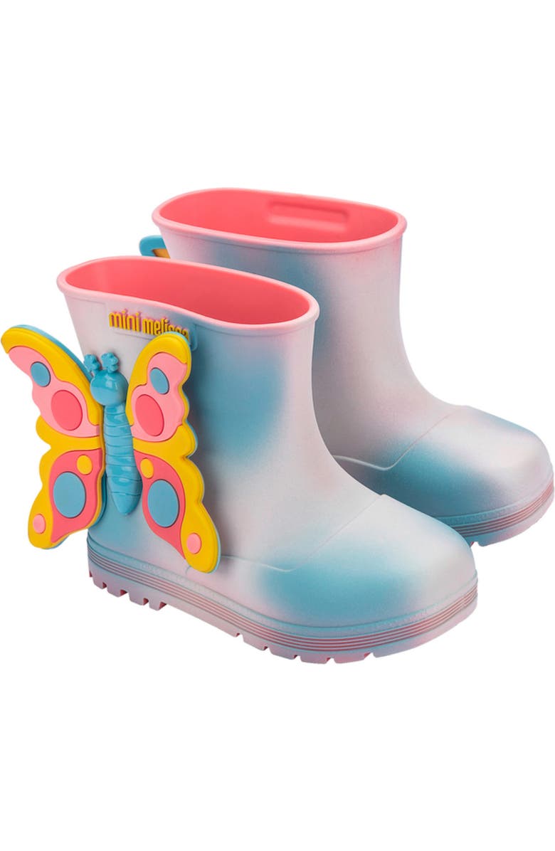 Mini Melissa Welly Wonderland Boot, Main, color, Pink/ Blue
