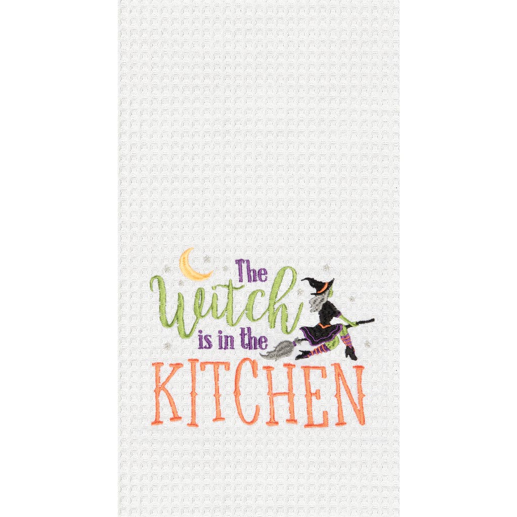 C & F Home C&f Home Witch Is In The Kitchen Halloween Cotton Embroidered Waffle Weave Kitchen Towel In White