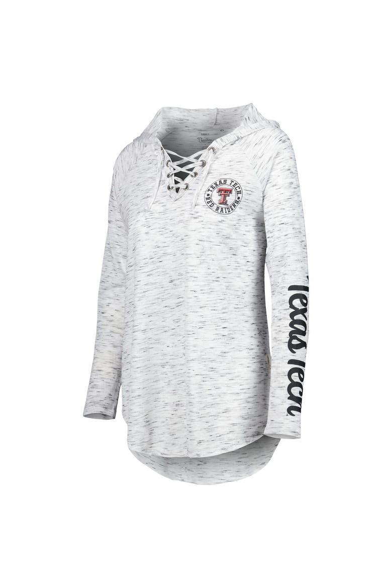 Women's Pressbox Gray Texas Tech Red Raiders Space Dye Lace-Up V-Neck Raglan Long Sleeve T-Shirt, Alternate, color, Gray