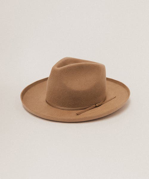 Two Roads Hat Co. Clarksdale Teardrop Crown Fedora In Tan