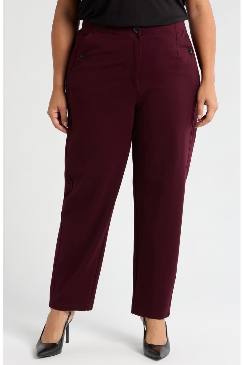 Audrey Ponte Pants, Main, color, BLACK CHERRY