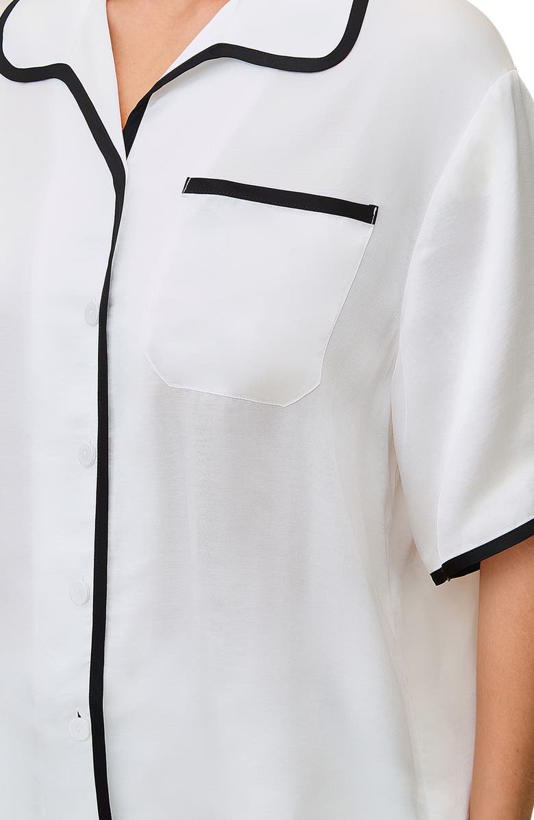 Papinelle Annabelle Piped Satin Pajamas, Alternate, color, Ivory