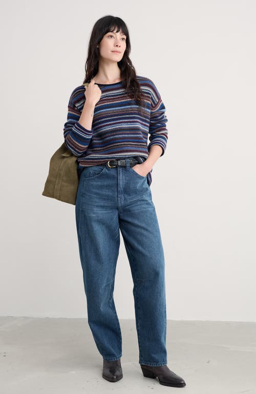 Seasalt Cornwall Fruity Ii Stripe Merino Wool Blend Sweater In Blue