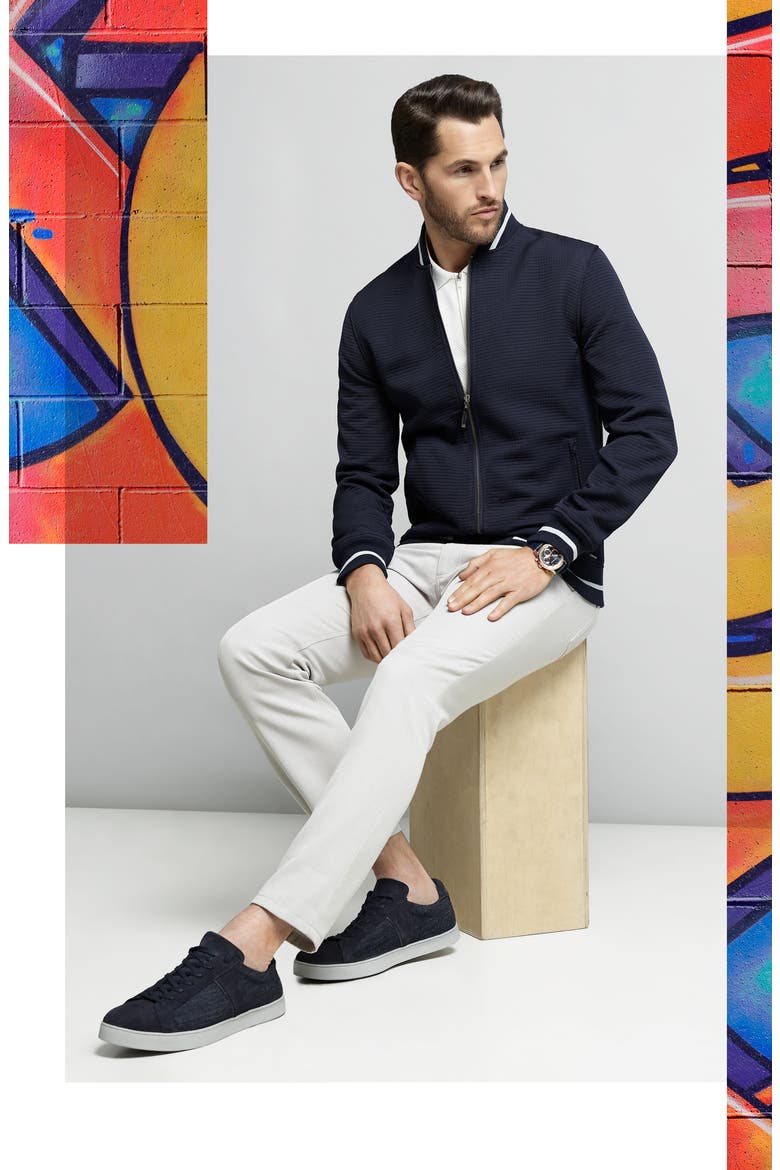 Slim Fit Mesh Polo, Alternate, color, NAVY