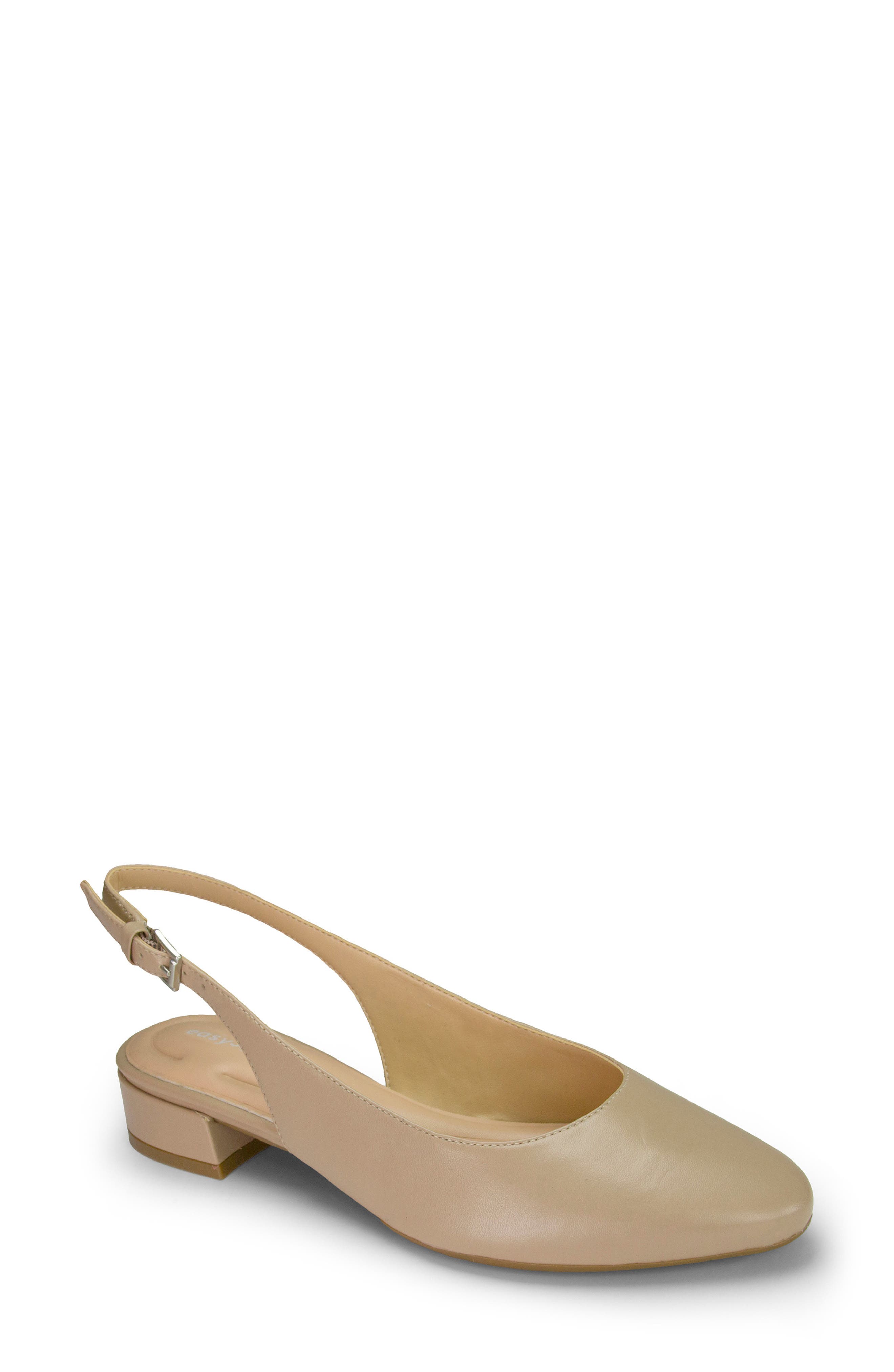 Easy Spirit Cassius Slingback Flat, Main, color, Medium Natural 101