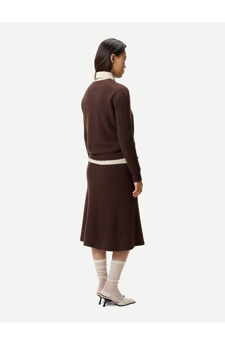 Gobi Cashmere Cropped Crewneck Cashmere Sweater, Alternate, color, Cocoa