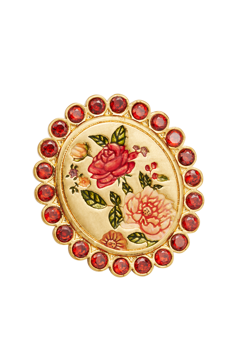 Eve Floral Brooch, Alternate, color, Gold