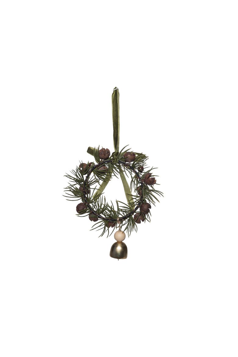 Green Berry Wreath Christmas Tree Ornament, Alternate, color, Green