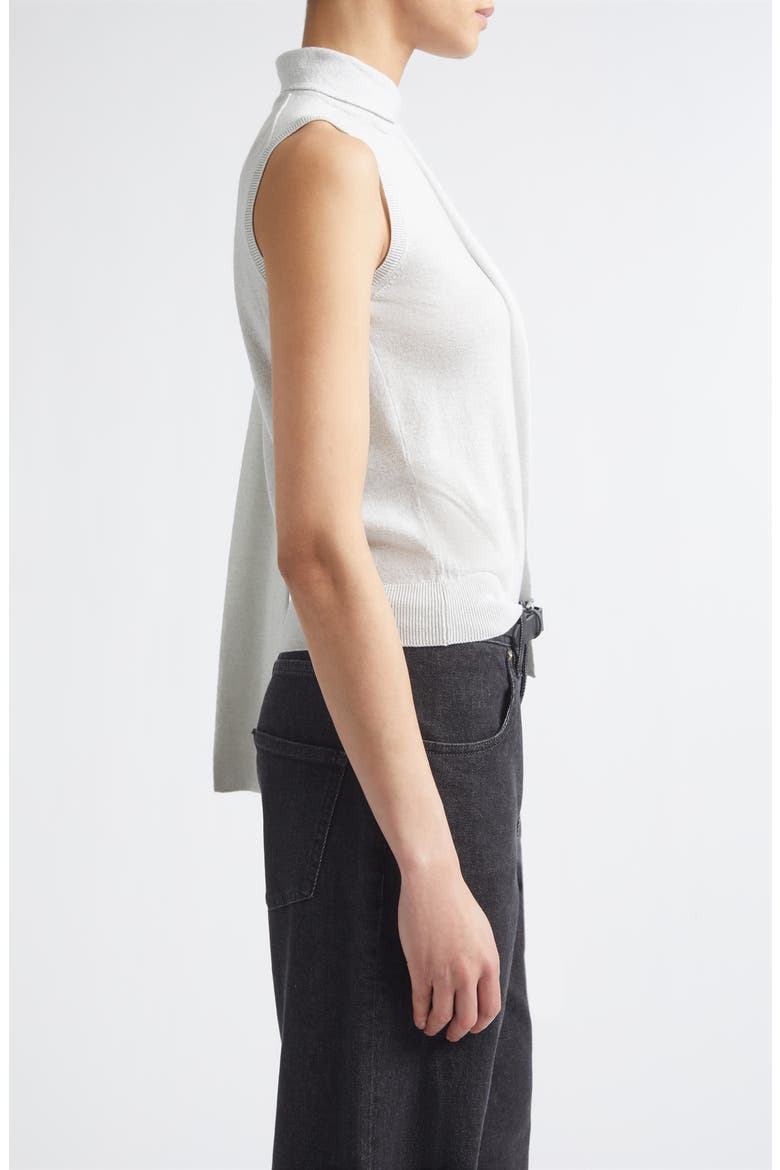 Sleeveless Sweater with Scarf, Alternate, color, 150 CREAM