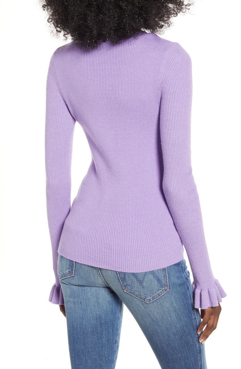 Endless Rose Ruffle Cuff Knit Top, Alternate, color, 