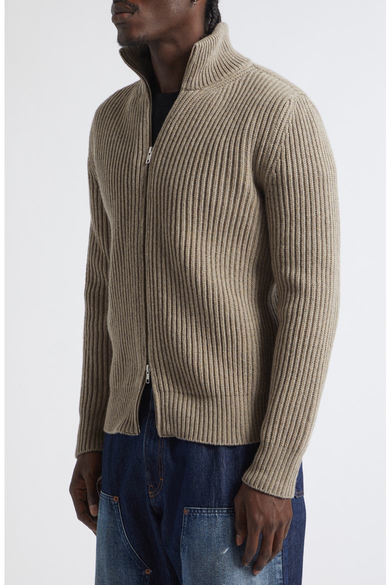 Wool Blend Rib Cardigan, Alternate, color, BEIGE MELANGE