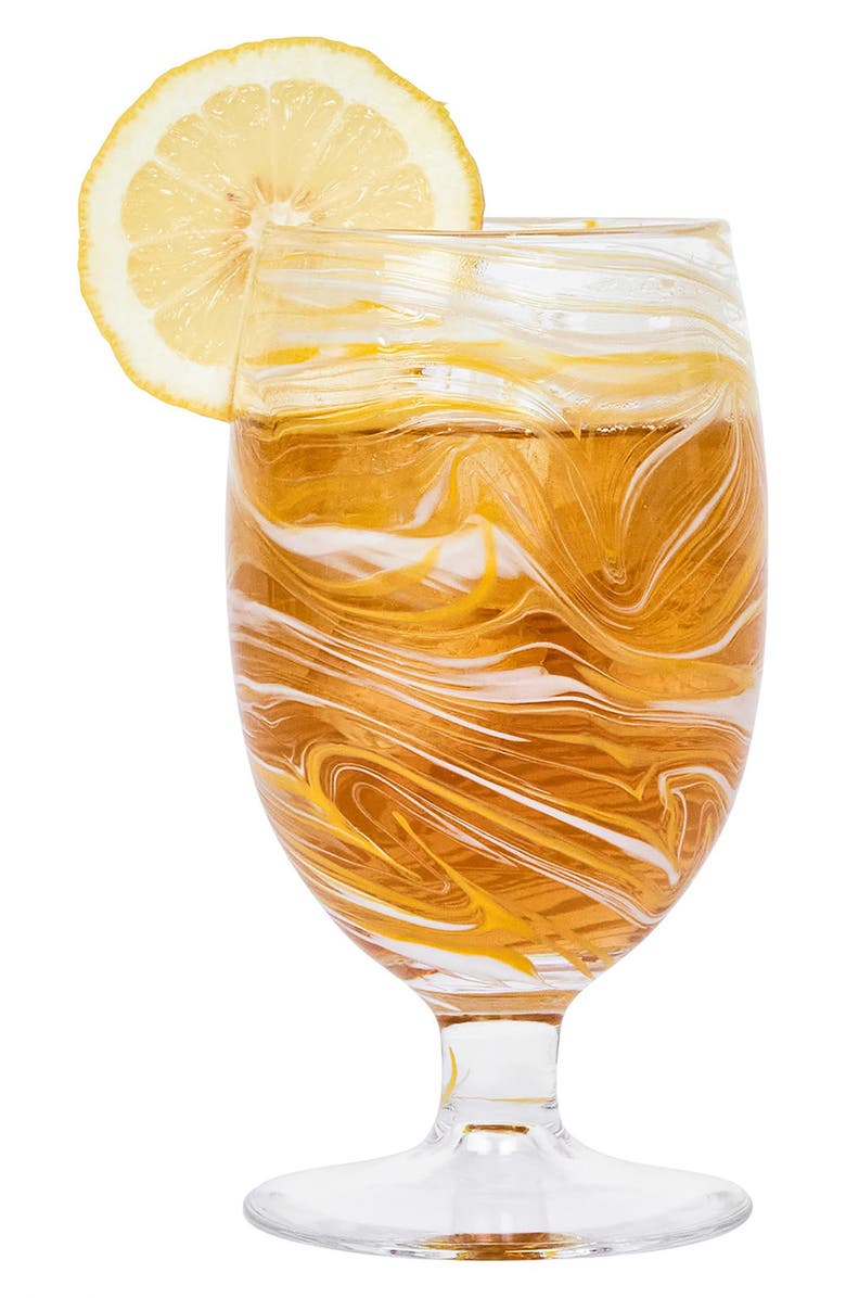 Juliska Puro Marbled Goblet, Alternate, color, Yellow