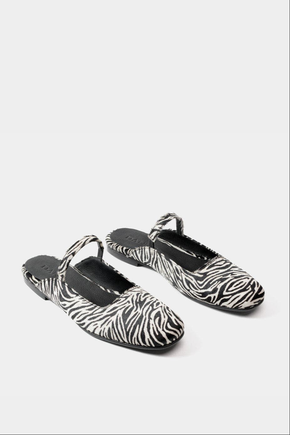 Dante Leather Ballerinas Mara Zebra, Alternate, color, Zebra