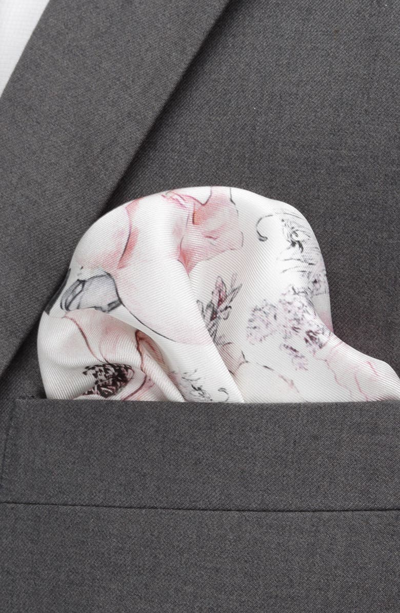 Cufflinks, Inc. Floral Silk Tie & Pocket Square, Alternate, color, Gray