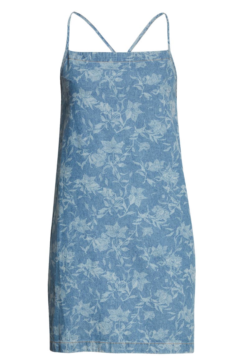 Floral Denim Minidress, Alternate, color, LASFLOD1