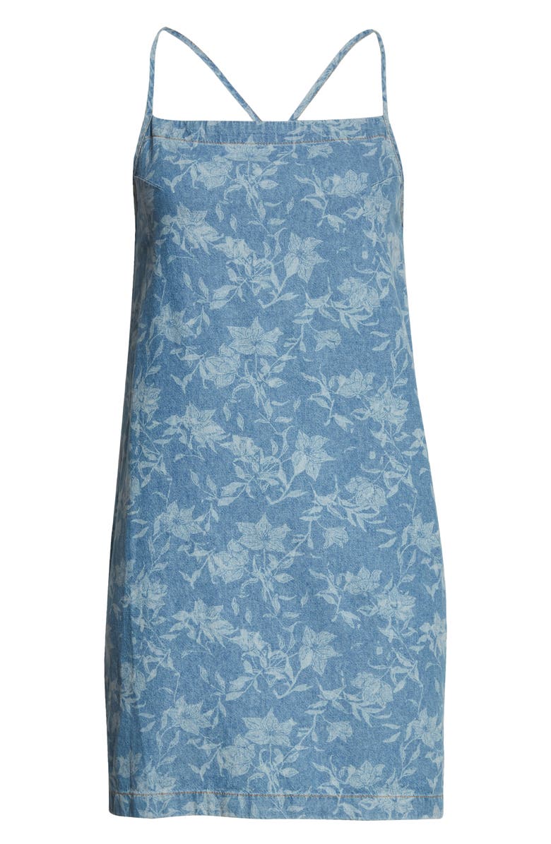 rag & bone Floral Denim Minidress, Alternate, color,