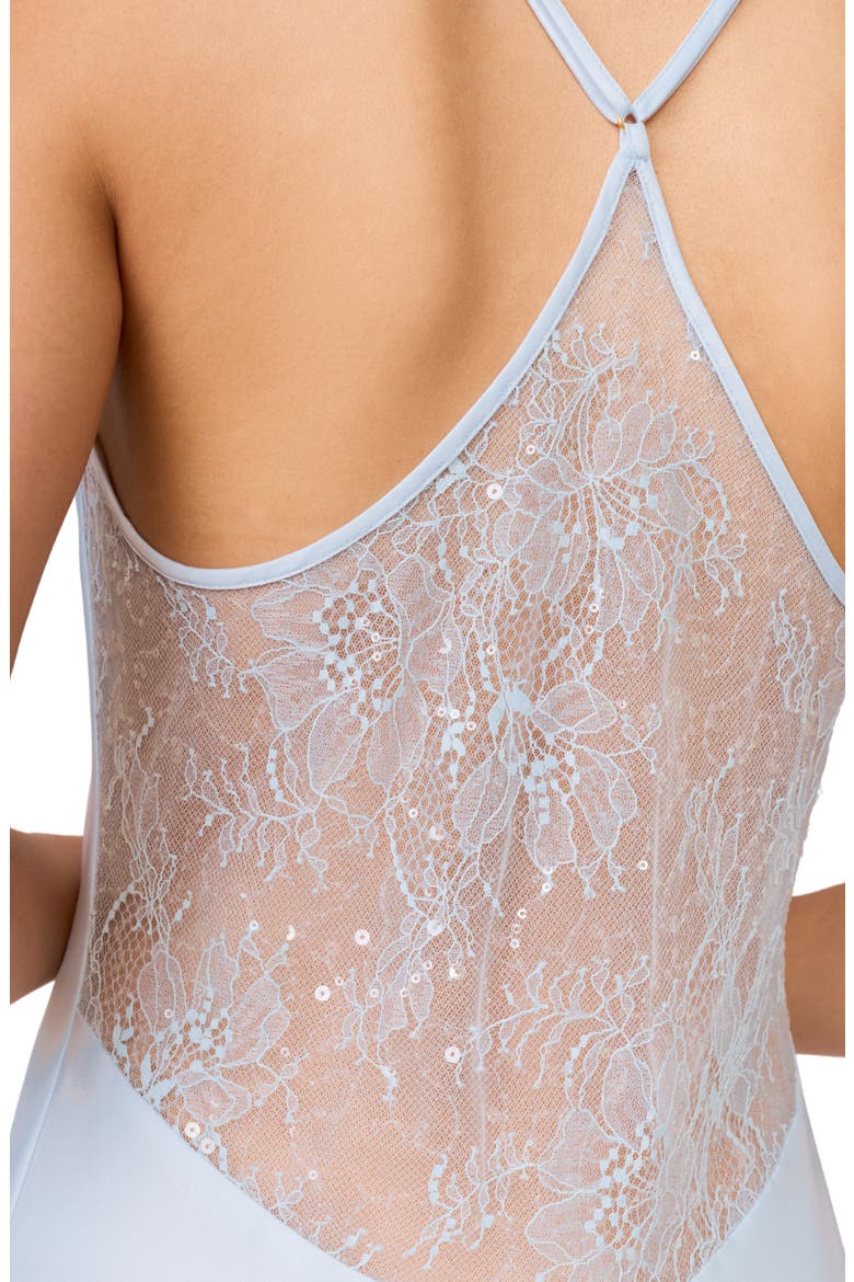 Radiant Sequin & Satin Chemise, Alternate, color, MARIAN BLUE