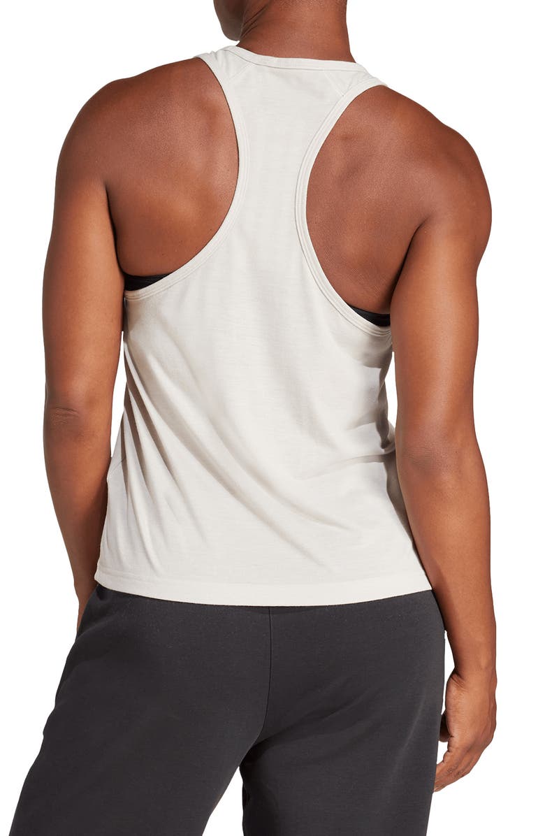 adidas Essential Racerback Tank, Alternate, color, Wonder Alumina/ White