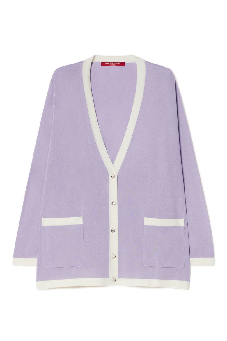Mrs. Ottimo Silk & Cashmere Cardigan, Alternate, color, LILAC