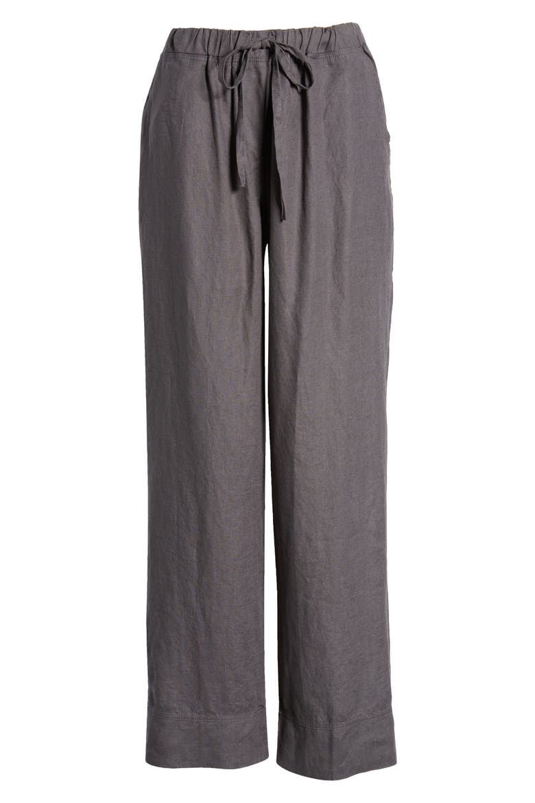 Linen Lounge Pants, Alternate, color, COAL