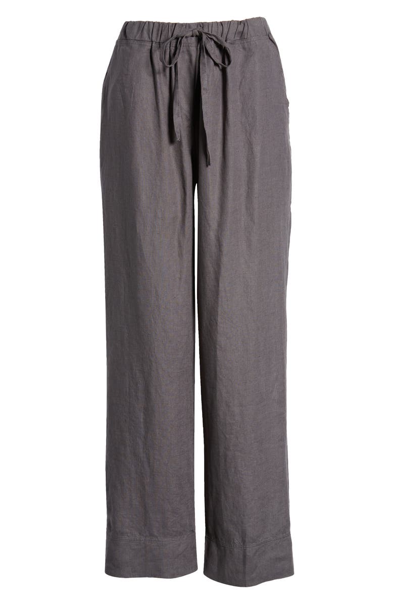 Parachute Linen Lounge Pants, Alternate, color, Coal