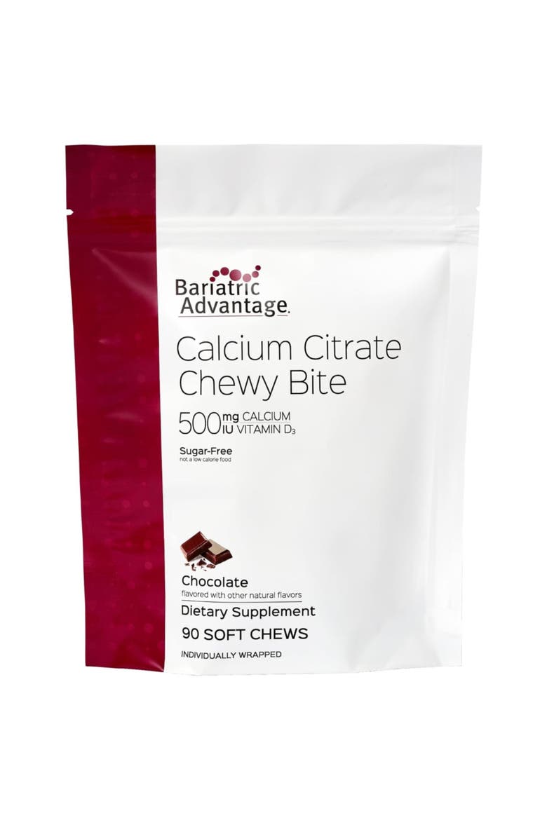 Calcium Citrate Chewy Bites 500 mg Highly Absorbable Vitamin D3 Supplement 90 Count, Main, color, None